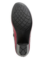 Gemini Stiefelette aus Rind-Nappaleder mit Kontraststreifen SCHWARZ-ROT-LILA