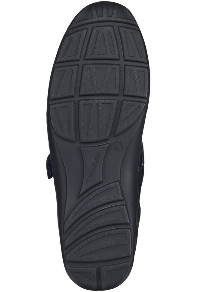 Waldläufer, bequeme Damen-Slipper, Weite H, mit herausnehmbarem Fußbett DUNKELBLAU