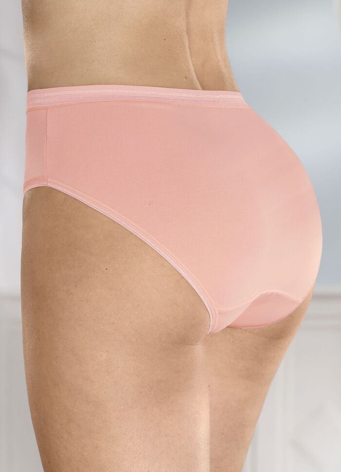 Mehrfachpack Slips mit glänzenden Abschlüssen 5X APRICOT
