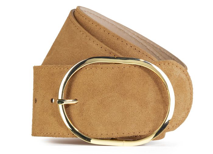 Veloursleder-Gürtel COGNAC