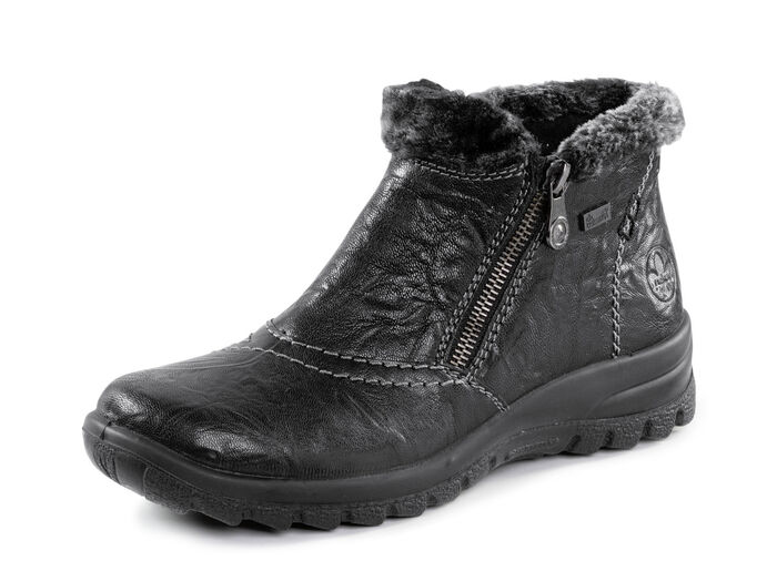 Rieker, gefütterte Damen-Boots, Winterschuhe, mit Reißverschluss SCHWARZ