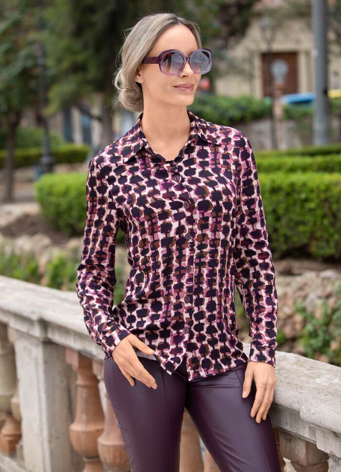 Bluse mit Hemdkragen 