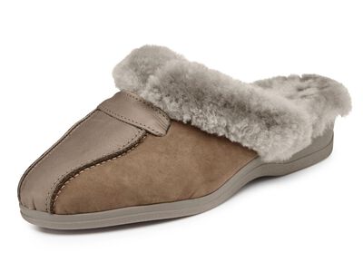 Pantoffel in 3 Farben mit echtem Lammfellfutter 