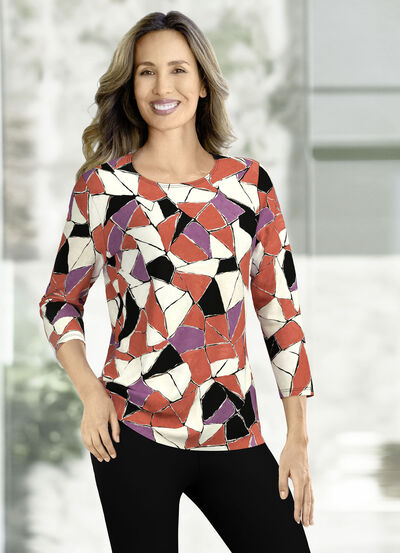 Shirt mit farbbrillantem Allover-Druck 