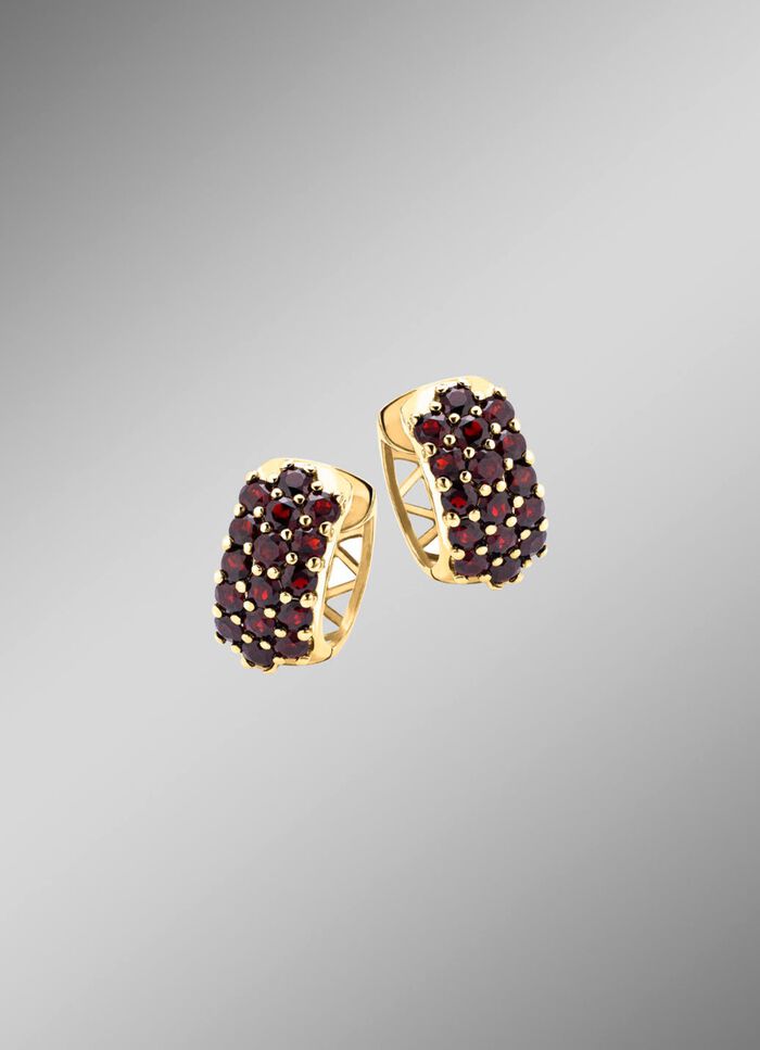 Vergoldete Creolen mit Granat 
