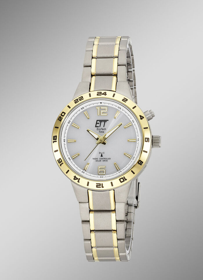 ETT-Funk-Solar-Damenuhr mit Titanbandgehäuse 