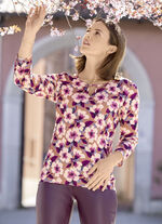 Shirt mit farbbrillantem Allover-Druck TAUPE-BEERE-ECRU