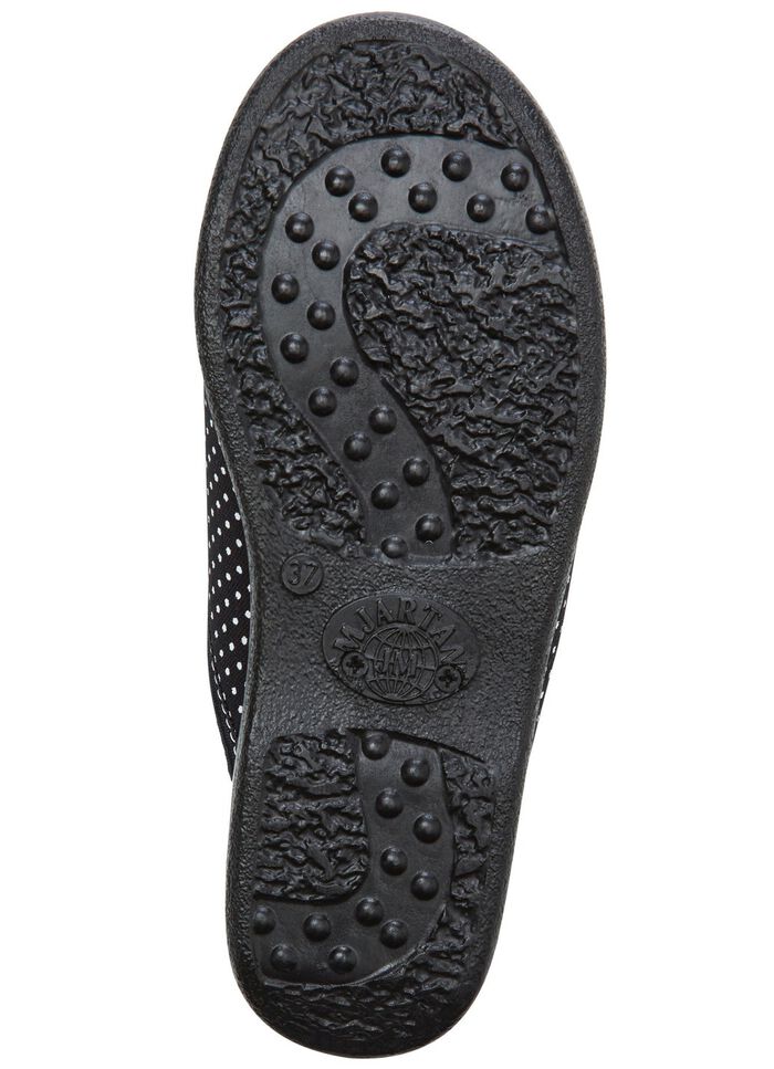 Zweierpack Pantoffeln aus gepunktetem Textilmaterial 