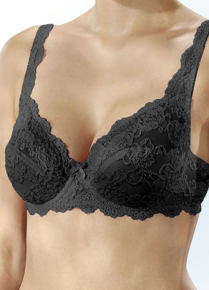 Sassa Zweierpack Bügel-BH aus Elastikspitze 1X ZARTAPRICOT, 1X SCHWARZ