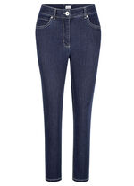 Knöchellange Jeans in 5-Pocket-Form DUNKELBLAU