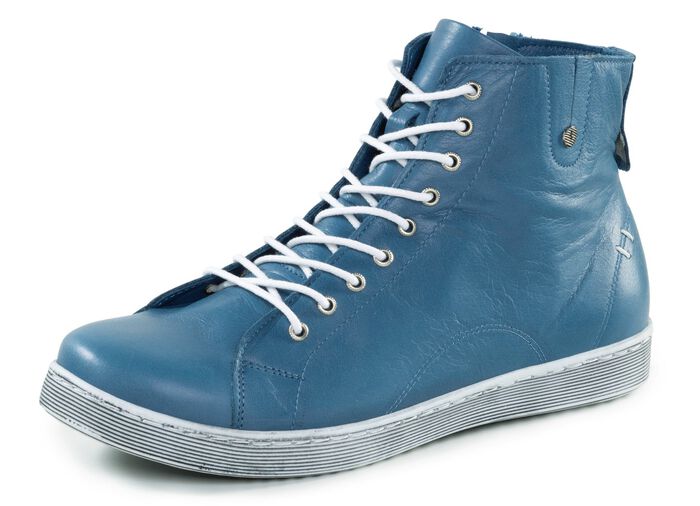 Andrea Conti Schn&uuml;r-Bootie aus fein genarbtem Nappaleder 