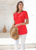 Unifarbene Shirt-Tunika KORALLE