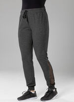 Freizeithose mit Netzeinsatz in 4 Farben DUNKELGRAU MELIERT