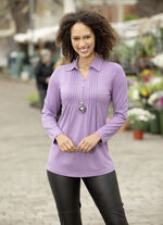 Shirt-Tunika mit Hemdkragen FLIEDER