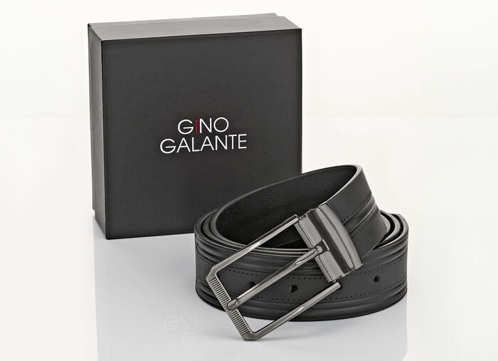 GINO GALANTE Ledergürtel zum Kürzen SCHWARZ