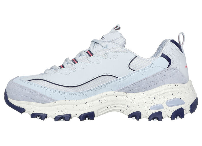 SKECHERS Schnür-Sneaker mit Veloursleder-Besätzen BLAU-PINK