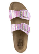 ELENA EDEN Pantolette aus interessant dessiniertem Synthetik PINK-BUNT