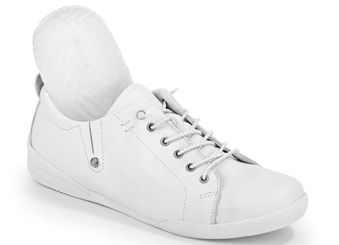 Andrea Conti, klassische Damen-Schnürschuhe, mit herausnehmbarem Fußbett WEISS