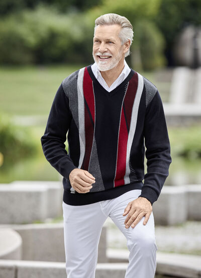 Sch&ouml;ner V-Pullover in 2 Farben 