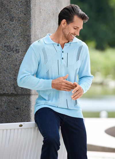Klassischer Polopullover in 3 Farben 