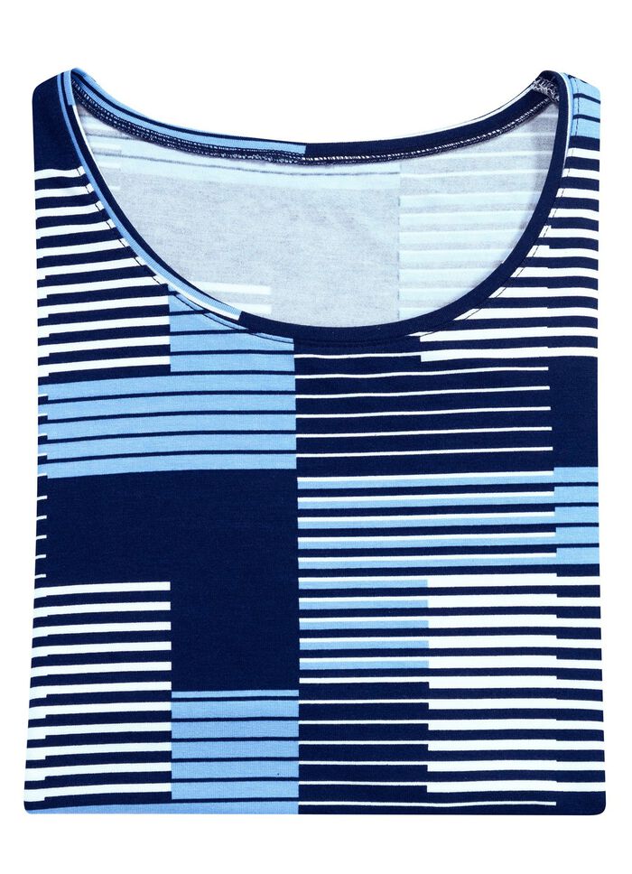 Shirt mit Rundhalsausschnitt in 3 Farben MARINE-BLEU-WEISS