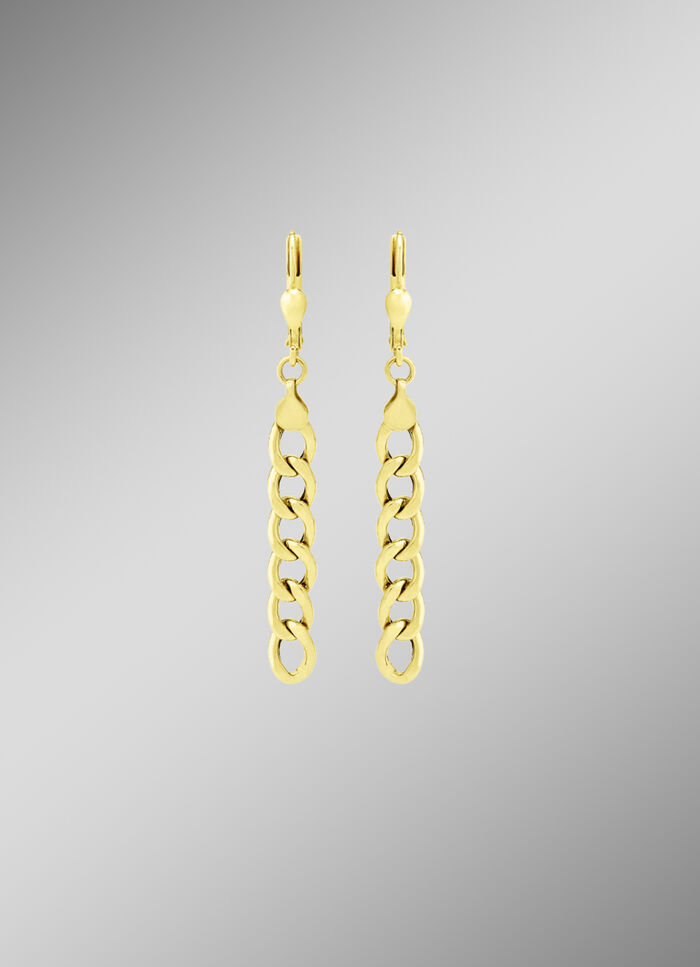 Lange Ohrhänger im Panzerketten-Design 