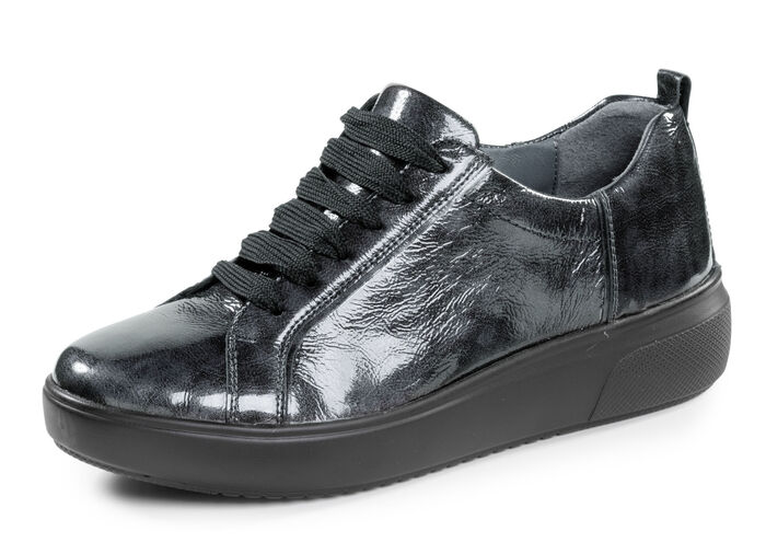 Waldläufer Schnürschuh aus bestem Knautschlackleder ANTHRAZIT