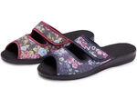 Zweierpack, klassische Damen-Hausschuhe, Weite H, mit Klettverschluss 1X BLAU, 1X ROT