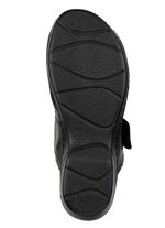 ELENA EDEN, bequeme Damen-Pantoletten, Weite H, mit herausnehmbarem Fu&szlig;bett SCHWARZ