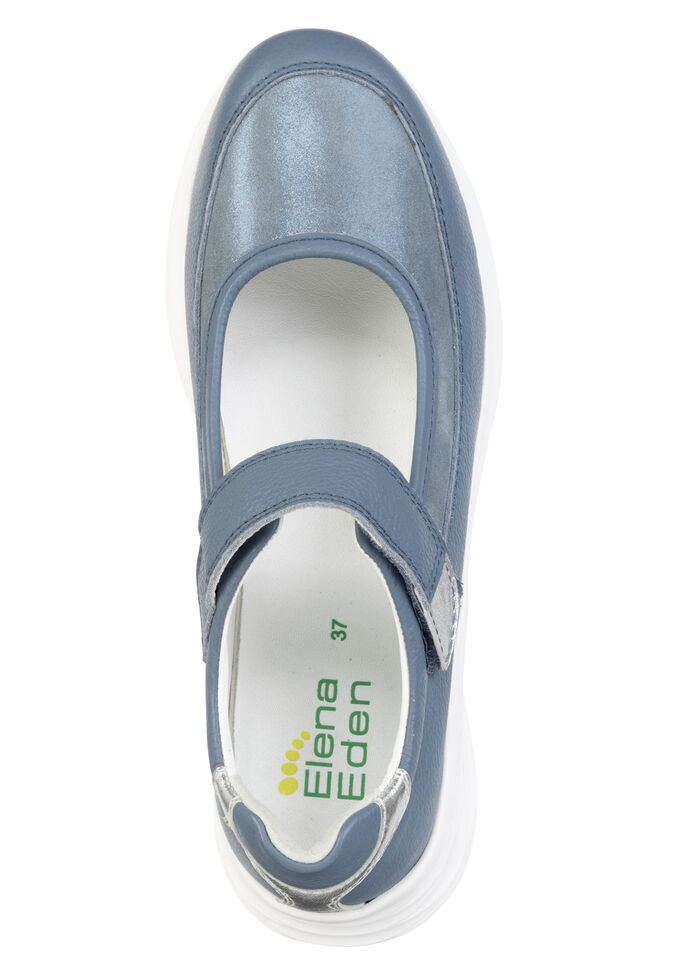 ELENA EDEN, bequeme Damen-Spangenschuhe, Weite H, mit herausnehmbarem Fußbett JEANS