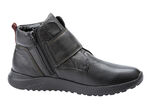 Waldläufer, bequeme Damen-Stiefeletten, Weite H, mit herausnehmbarem Fußbett SCHWARZ-ROT