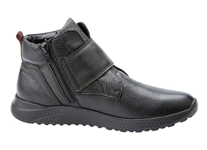 Waldläufer, bequeme Damen-Stiefeletten, Weite H, mit herausnehmbarem Fußbett SCHWARZ-ROT