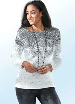 Pullover mit Alpaka und Glitzer ECRU-SILBERFARBEN