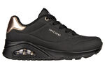 SKECHERS, bequeme Damen-Sneaker, mit sichtbarem Luftpolster SCHWARZ-GOLD