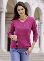 Pullover in Mustermix FUCHSIA