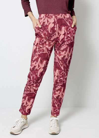 Hose mit floraler Dessinierung 