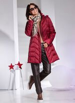 Kurzmantel mit abnehmbarer Kapuze RUBINROT