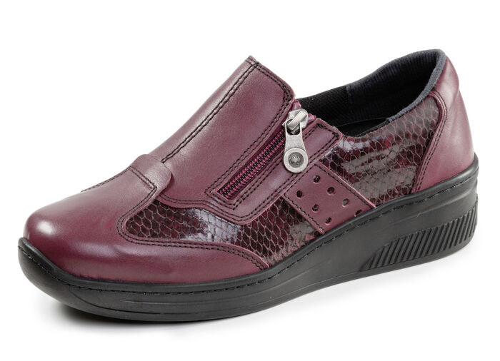 ELENA EDEN, bequeme Damen-Slipper, Weite H, mit herausnehmbarem Fußbett BURGUND