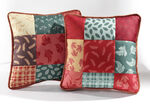 Tagesdecke und Kissenbezüge in Patchwork-Optik ROT-GRÜN