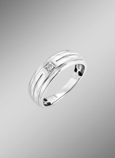 Herrenring aus Wei&szlig;gold 