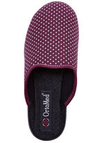 Zweierpack Pantoffeln aus gepunktetem Textilmaterial 1x BORDEAUX 1x SCHWARZ