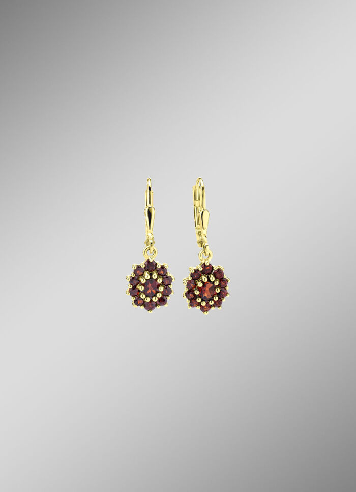 Elegante Ohrringe mit echt Granat 