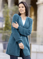 Long-Strickjacke in Perlfang 