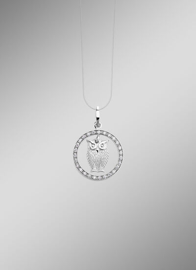 Toller Eulen-Anh&auml;nger mit synth. Zirkonia 