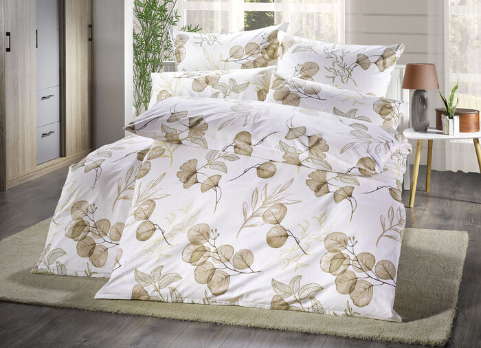 Bettwäsche-Garnitur in Renforcé-Qualität BEIGE
