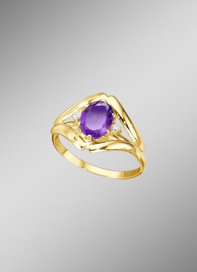 Damenring mit echt Amethyst  Damenring mit echt Amethyst