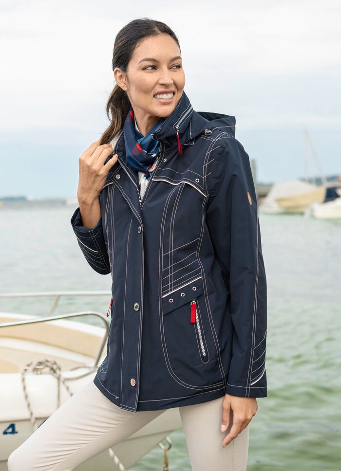 Funktionsjacke mit abnehmbarer Kapuze DUNKELBLAU