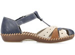 Rieker Sandale in schickem Dessin MARINE-BEIGE-COGNAC