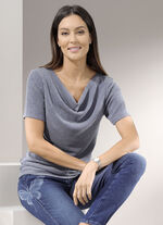 Shirt  mit Wasserfallauschnitt 