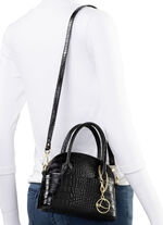 Laurina Mini-Tasche mit Reptilprägung SCHWARZ